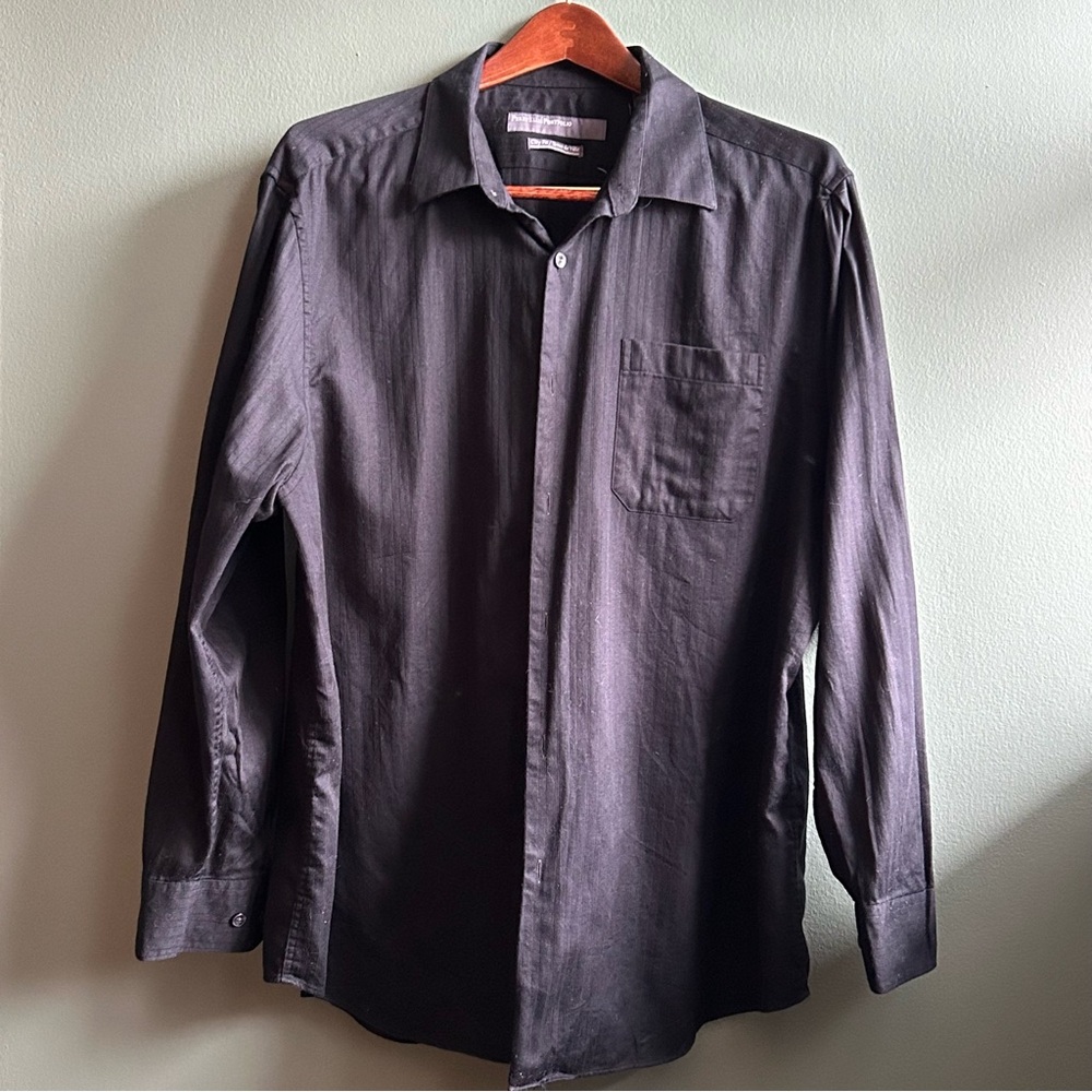 Perry Ellis Portfolio | Classic Black Men's Dress Shirt